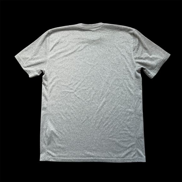 Men's M NIKE Gray Short Sleeve Athletic Tee Shirt Dri-Fit Black Swoosh - Picture 4 of 4